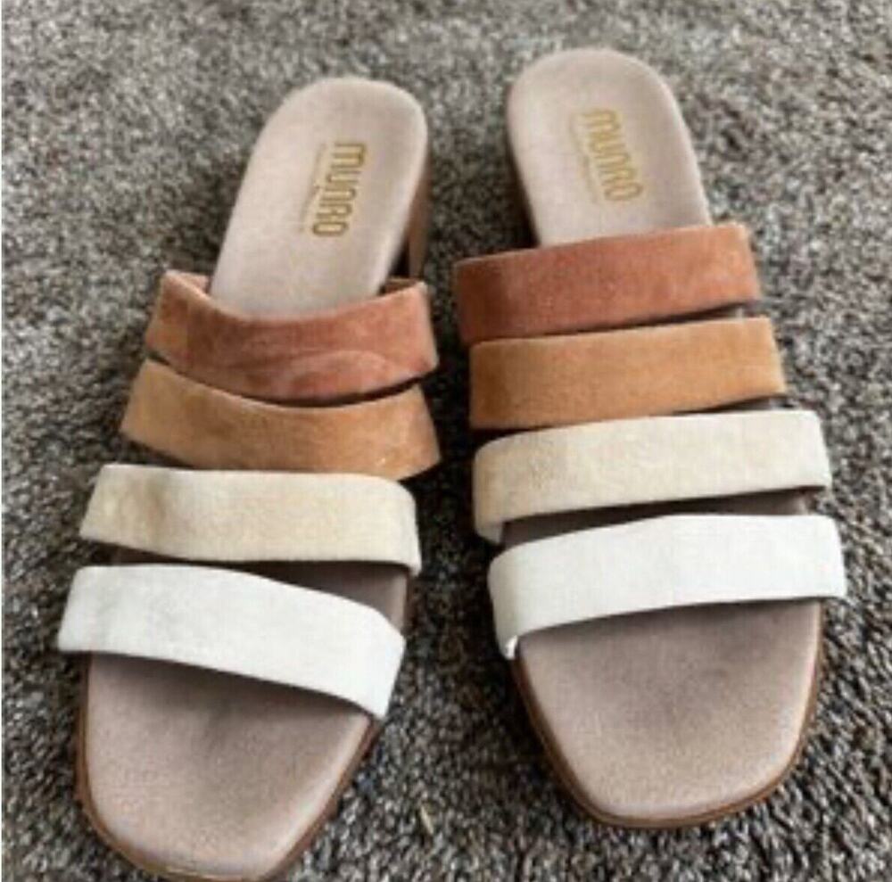 Munro Women's Shoes Brown Suede Adrianne Sandals Size 10.5 M